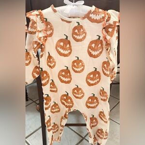 Mud Pie Orange Pumpkin jumpsuit